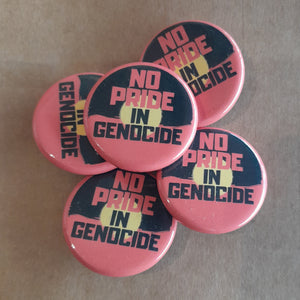 No Pride In Genocide badge